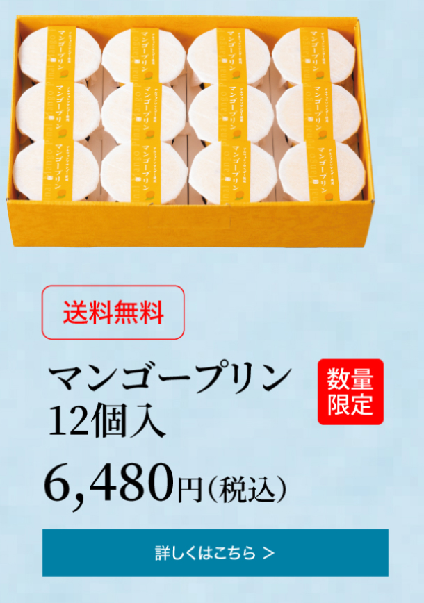 マンゴープリン 12個入 6,480円(税込)の詳細はこちら